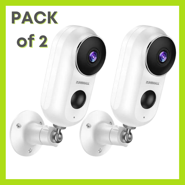 2PCS ZUMIMALL Wireless In/Outdoor Security Camera 1080P 2K Night Vision Wifi Cam