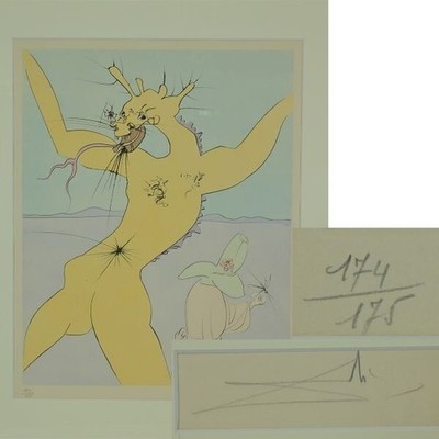 Salvado Dali "Issun-boshi" (One-Inch Boy) Lithograph No. 174 of 175 copies