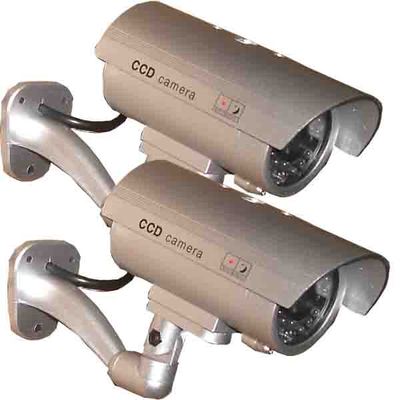 2x Dummy Security Camera Fake Infrared LED Blink Flashing IR Light Surveillance