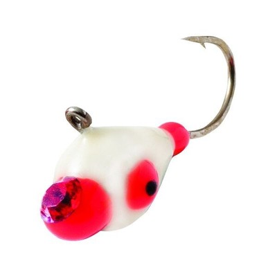 Clam Epoxy Drop Jig 7/64 oz - White Orange Glow - Ice Fishing Jig