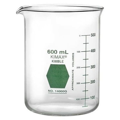 Kimble Chase Borosilicate Glass Beaker 600 mL Low Form Class A 6 Pack
