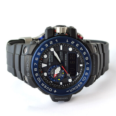 Pre-owned Casio G-shock Gulfmaster Gwn-1000b-1bjf Triple Sensor Ver3 Solar Men Watch Japan