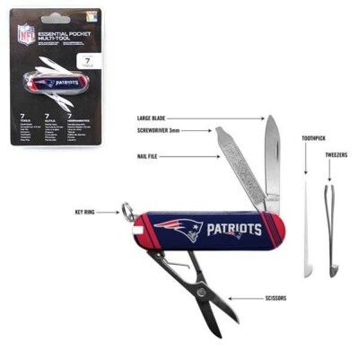TWO (2) NEW ENGLAND PATRIOTS, 7 USE MULTI-POCKET TOOL FROM THE SPORTS VAULT