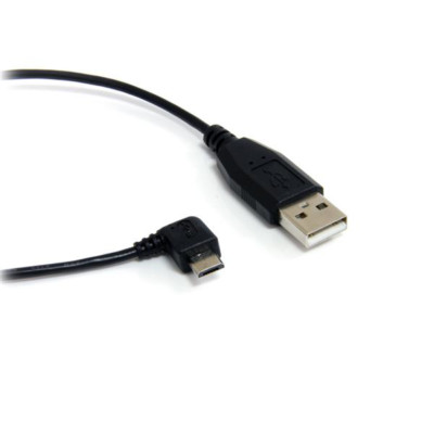 StarTech 1ft Micro USB Type-A to Left Angle Micro USB Type-B Cable Black