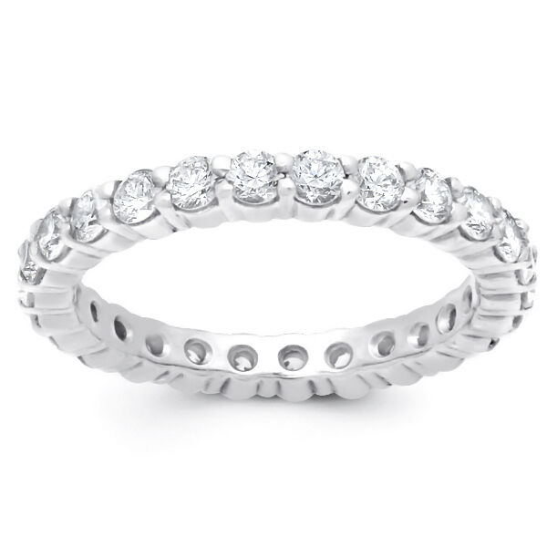 Pre-owned Limor 3.40 Ct Brilliant Cut Eternity Wedding Band Ring 14k White Gold In D