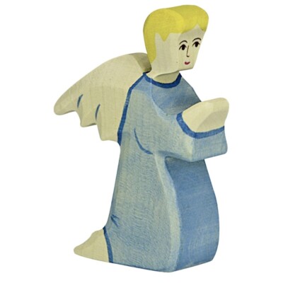 Engel 2 blau HOLZTIGER 80301 Krippenfigur für Krippe