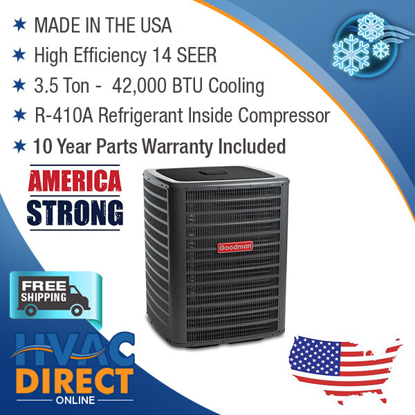 3.5 Ton 14 SEER Goodman Air Conditioner Condenser ...