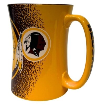 NFL Washington Redskins Football 14oz Sculpted Bright Ceramic Coffee Cup Mug