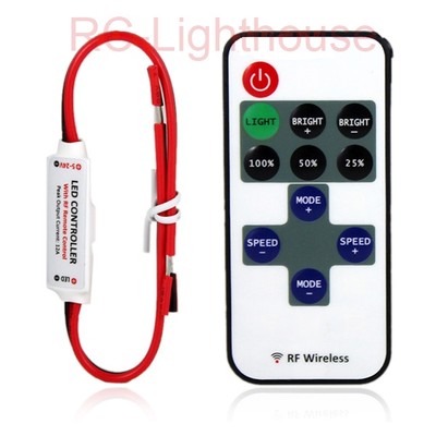 RF Wireless Remote Controller Mini Dimmer Turn your custom RC LED Lights on/off