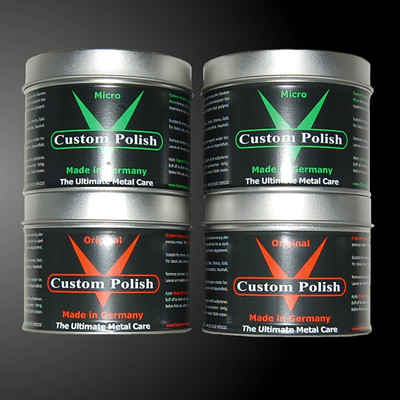 CUSTOM POLISH Sparset 4x400g Chrompolitur Edelstahlpflege Alu Chrompflege Paste