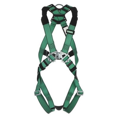 MSA V-FORM Full Body Harness XS Green Quick Connect Straps Back D-Ring 400lb