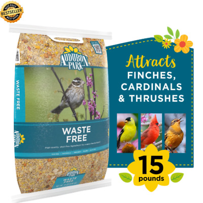 NEW Audubon Park Waste Free Wild Bird Food, 15 lbs. Free & Fast Delivery