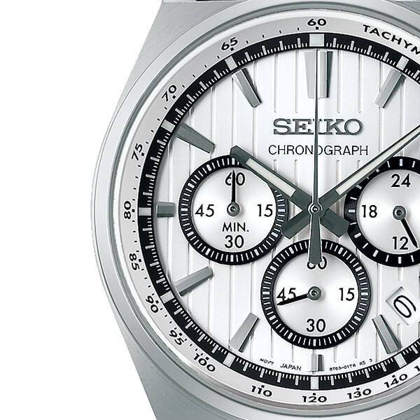 Pre-owned Seiko Selection S Series 8t Sbtr031 Men's Watch Quartz Chronograph White Dial