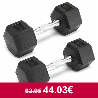 Hexagonal Pesas Goma Revestido ergo Pesos Juegos Hexagonal Pesa Gimnasio 7.5kgx2