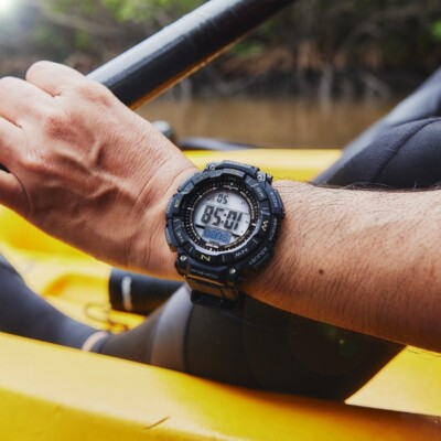 Pre-owned Casio Pro Trek Prg-340sc-2jf Climber Line Solar Digital Men's Watch