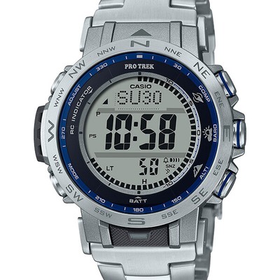 Pre-owned Casio Protrek Prw-31yt-7jf Blue Silver Solar Radio Men's Watch In Box