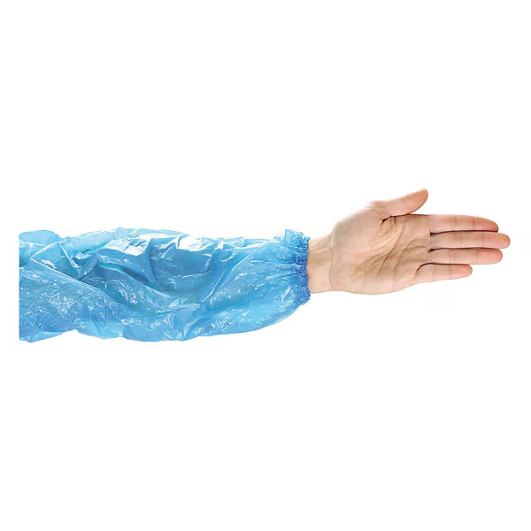 PIP Protective Sleeves 18in Blue Polyethylene 1mil Elastic Cuff 1000 Pack