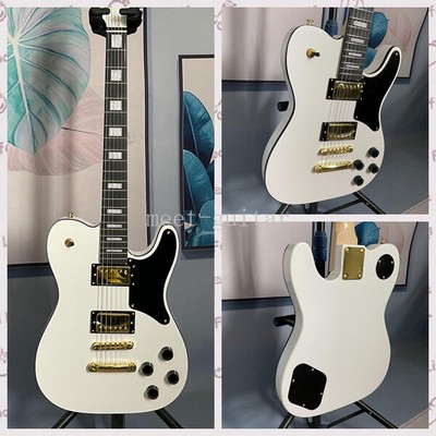 Factory White TL Electric Guitar ST Maple Neck Gold Hardware H-H Black Pickguard