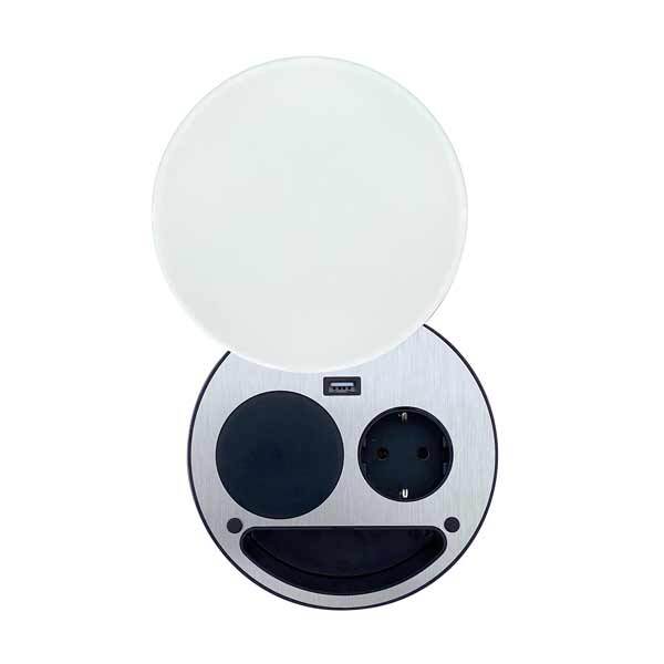 Bachmann Smile Steck Dose Arbeitsplatte Arbeit Wireless 1fach 2fach Usb