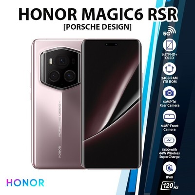 HONOR Magic6 RSR PORSCHE 5G Android Cell Phone(Frozen Berry/24GB+1TB/Dual SIM)