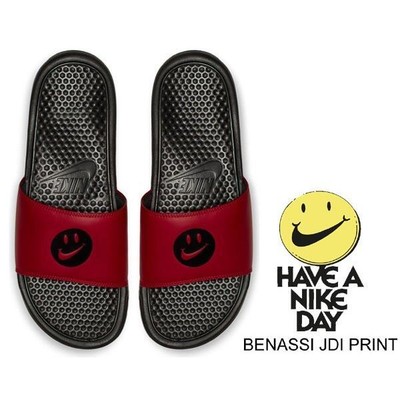Nike ''Benassi'' JDI Print Men's Slides 631261-022 Black/Gym Red Size 8 NEW