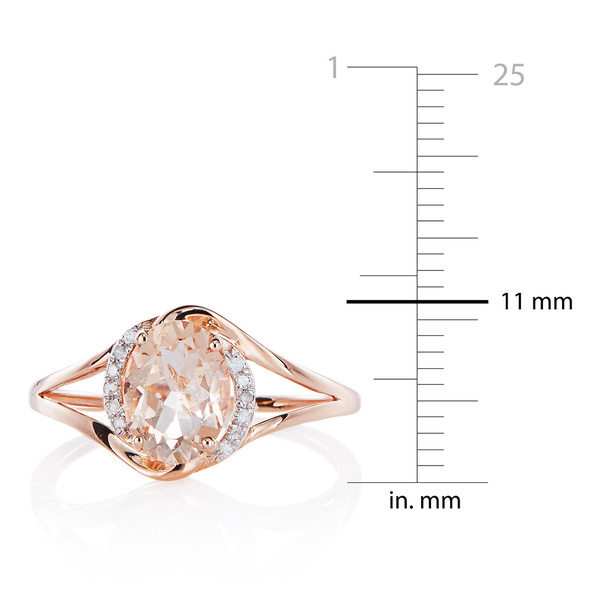 Pre-owned Tiffany & Co 10k Rose Gold Morganite And Diamond Ring In White