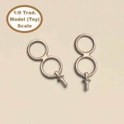HORSING AROUND Traditional 1:9 Model Horse Scale DOUBLE HARNESS TERRETS - Pewter