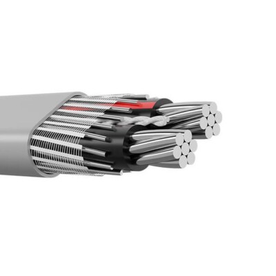 PER FOOT 2-2-2 Aluminum SEU Service Entrance Cable PVC Jacket Gray 600V