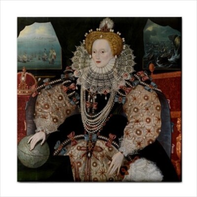 Ceramic Tile Queen Elizabeth The 1st Armada Portrait
