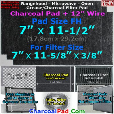For Sharp Microwave Range Hood Oven Vent Recirculating Grease Charcoal Filter FH