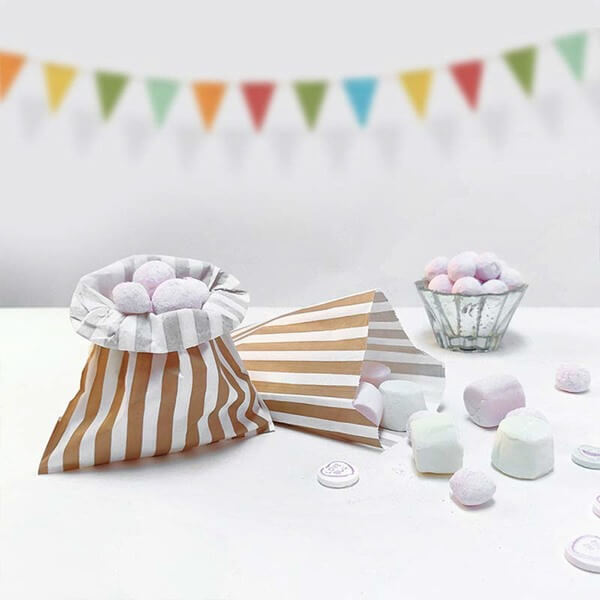 Candy Stripe Paper Bags Party Sweet Treat Buffet Gift Shop Coloured 5
