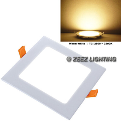 15W 7'' Square Warm White LED Recessed Ceiling Panel Down Light Bulb Lamp Fixture