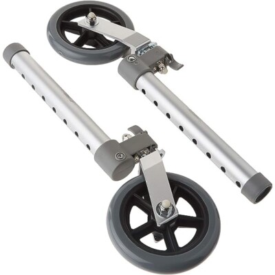 Walker Wheels, Swivel Universal Walker Caster Wheel with 5 Height Adjustable