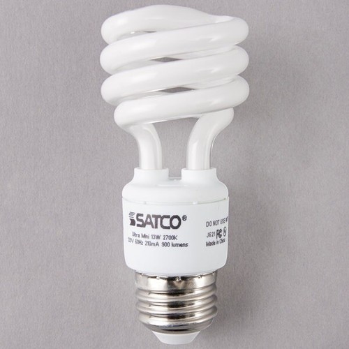 New 12 Pack Satco S7217 120v 13 Watt Mini Spiral Compact Flu