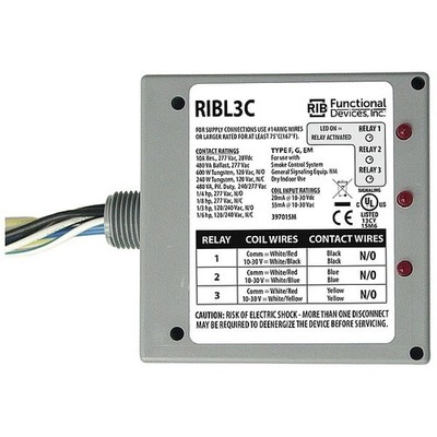 Functional Devices Relay Prewired 10 Amp 3 SPST 10 30V AC DC Enclosed