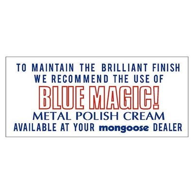 Mongoose BLUE MAGIC decal. - Old school bmx