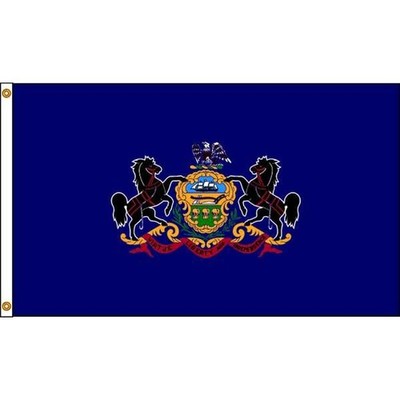 Pennsylvania State Flag 5x8 Ft Nylon Indoor Outdoor Grommets Heavy Duty USA