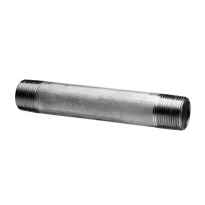 Pipe Nipple 1'' Schedule 40 x 12'' Long Thread Both End (TBE) 304 Stainless Steel