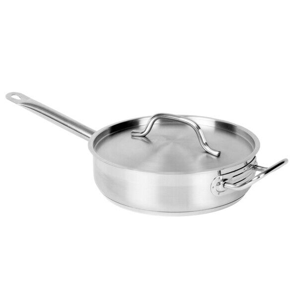 Thunder Group SLSAP050 5 Qt Stainless Steel Induction Saute Pan w/  Lid