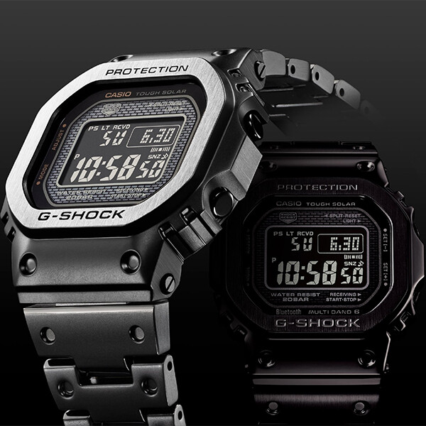 Pre-owned G-shock Casio  Full Metal Black Gmw-b5000mb-1jf Men's Watch Solar 2022