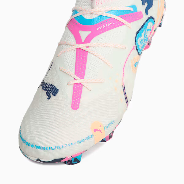 Pre-owned Puma Future 7 Ultimate Vol Up Fg/ag Soccer Cleats 108072 01 White/blue/pink Men In White, Blue, Pink