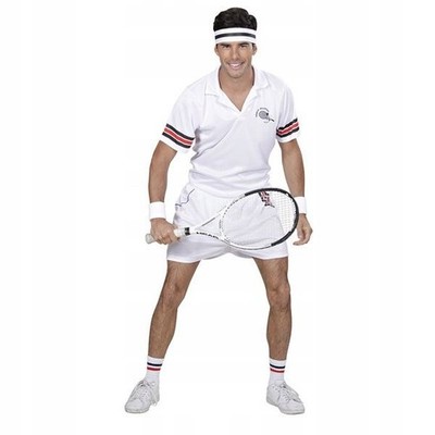 Tennisspieler Kostüm Herren XL Tennis Anzug Outfit Karneval Fasching