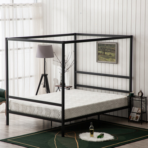 Mosquito Net Iron Bed Three Horizontal Bed Head Single Square TubeHorizontal Bed