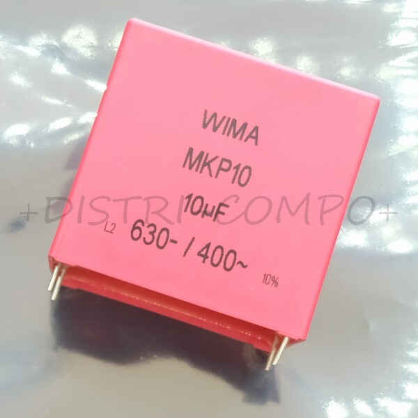 Condensateur Mkp10 10ÂµF 630vdc 400vac Pas 52.5mm Wima