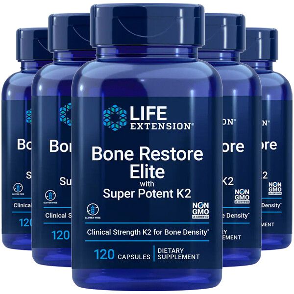 Life Extension Bone Restore Elite with Super Potent K2 5X120caps MK-4 45 000 мкг