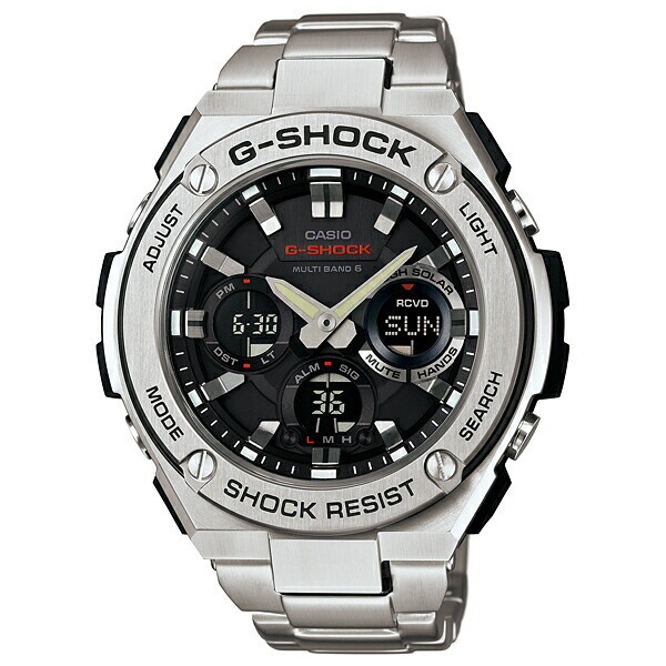 Pre-owned Casio G-shock G-steel Gst-w110d-1ajf Tough Solar Watch Gst-w110d-1a Men's