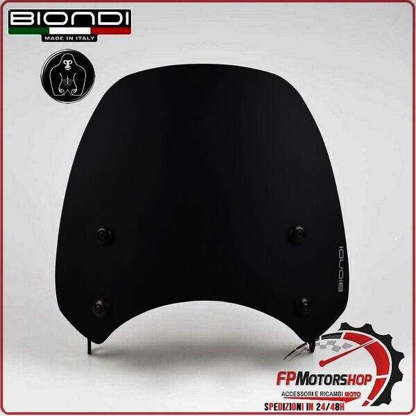 CUPOLINO PARABREZZA PER MOTO GUZZI V7 III 17>2020 V9 BOBBER NERO SATINATO BIONDI