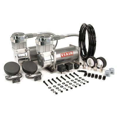 VIAIR 380C DUAL PACK PEWTER AIR RIDE BAG SUSPENSION COMPRESSOR PUMP TRAIN ROD