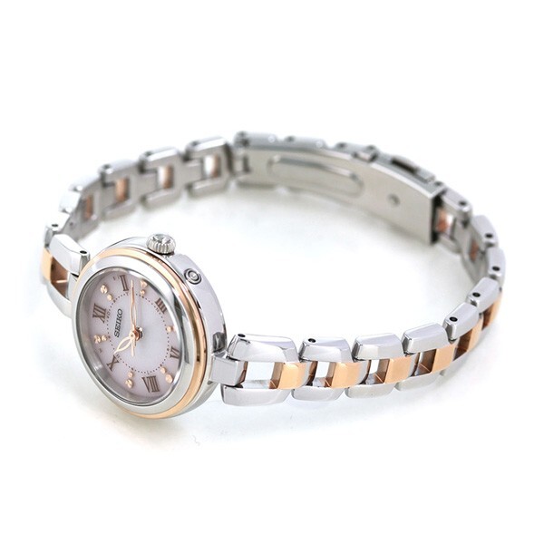 Pre-owned Seiko Selection Watch Women's Solar Radio Metal Belt Pink Swfh090