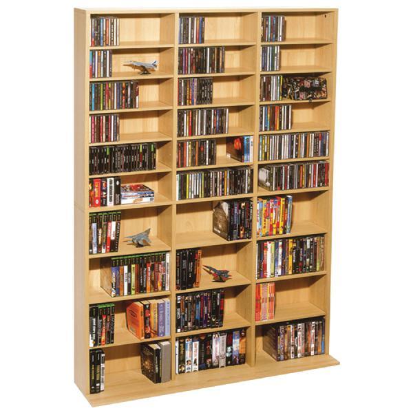 Multimedia Storage Cabinet Stand Tower DVD CD Rack Shelf Organizer Media Book